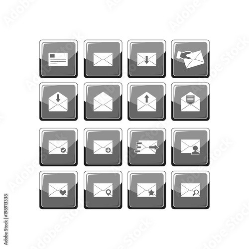 Mail icon. Flat vector icon set