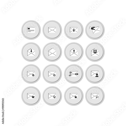 Mail icon. Flat vector icon set