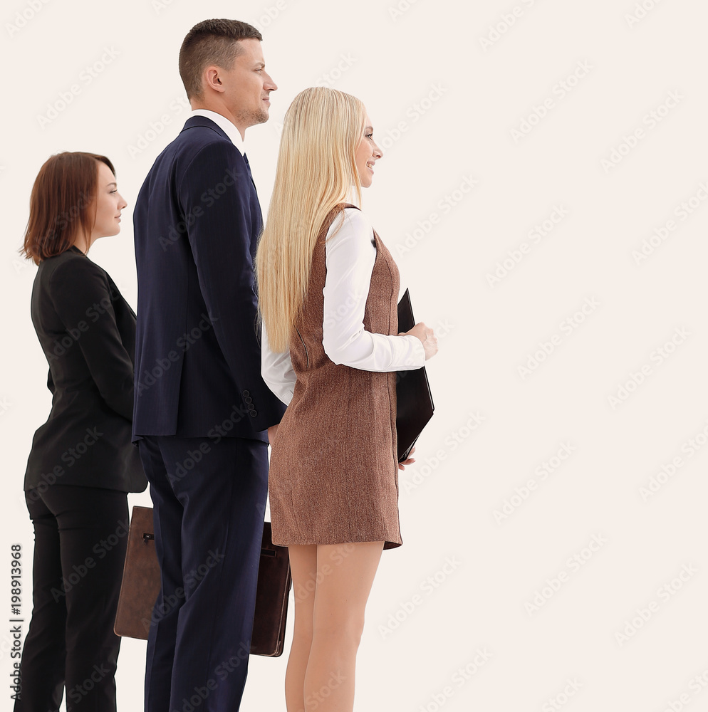 rear view. group of business people confidently looking forward rear view. group of business people confidently looking forward
