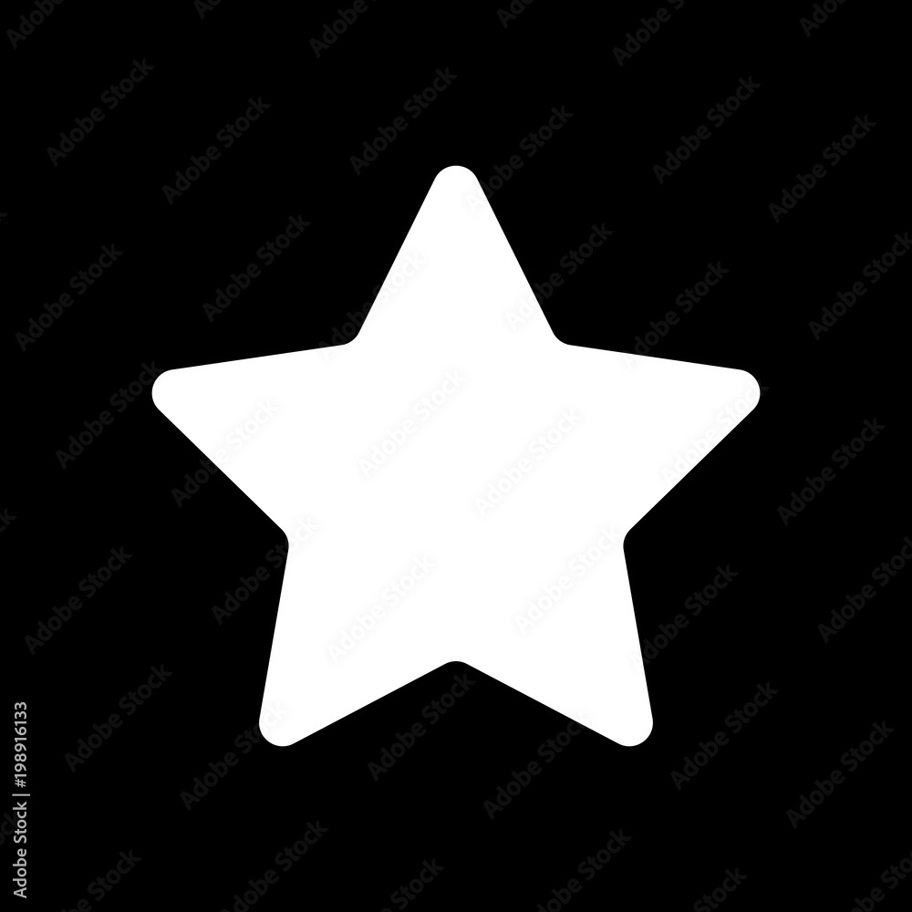 Star icon. White icon on black background. Inversion Star icon. White icon on black background. Inversion