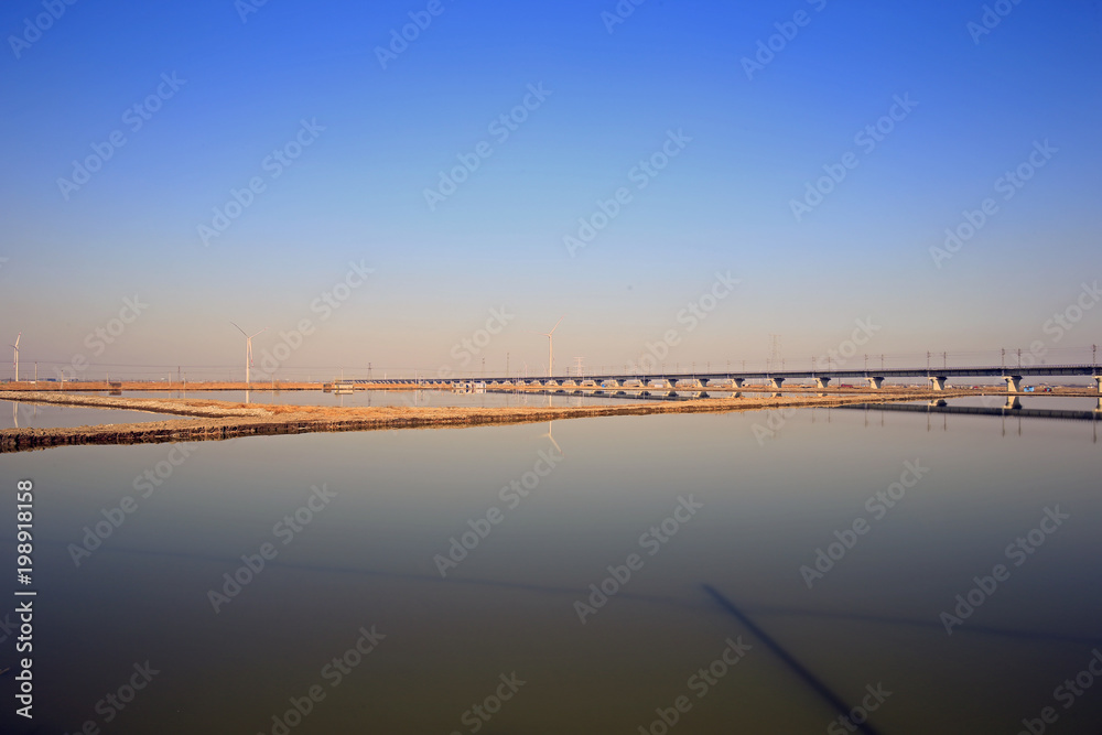 Elevated concrete bridge on the river Elevated concrete bridge on the river