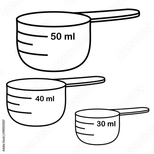 Measure cups. Vector set