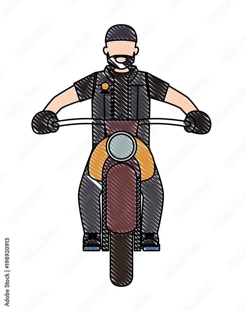 biker in the classic motorcycle character biker in the classic motorcycle character