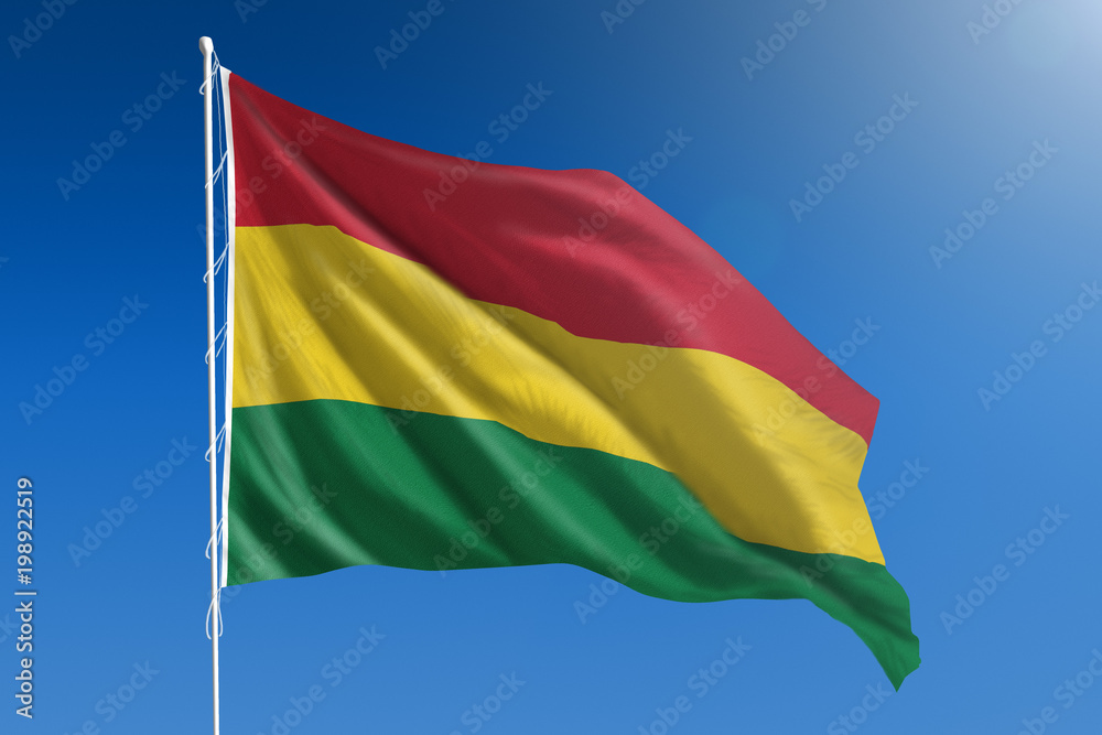 Bolivia flag in front of a clear blue sky Bolivia flag in front of a clear blue sky