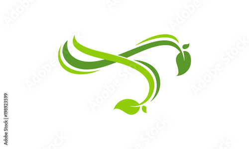 Fresh Leaf Ornament, Nature Leaf logo template vector