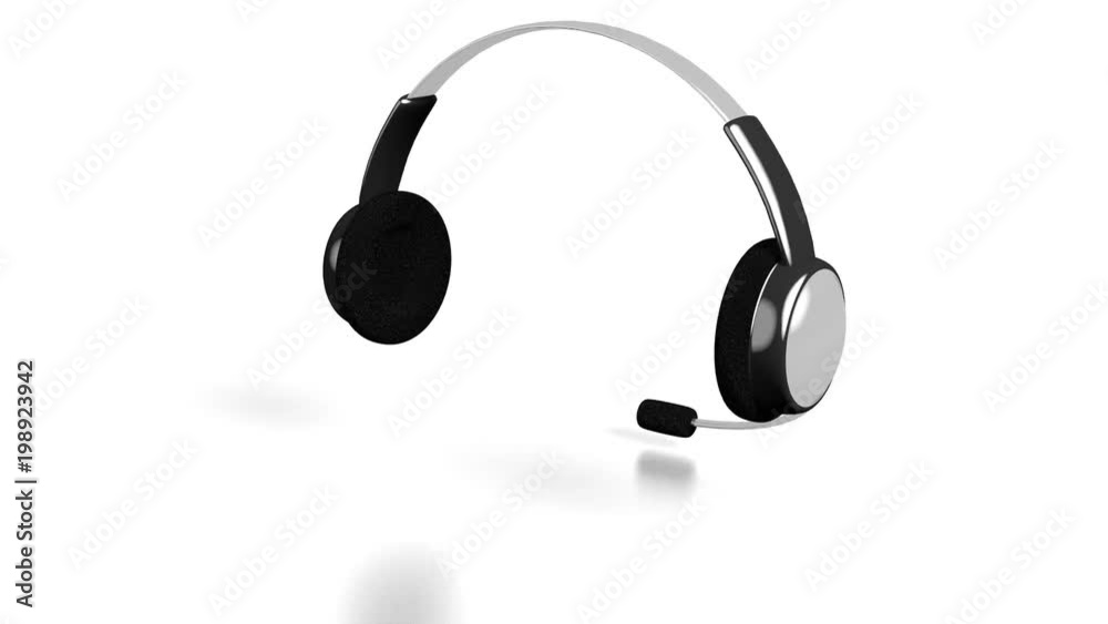 3D headset/ headphones on white background 3D headset/ headphones on white background