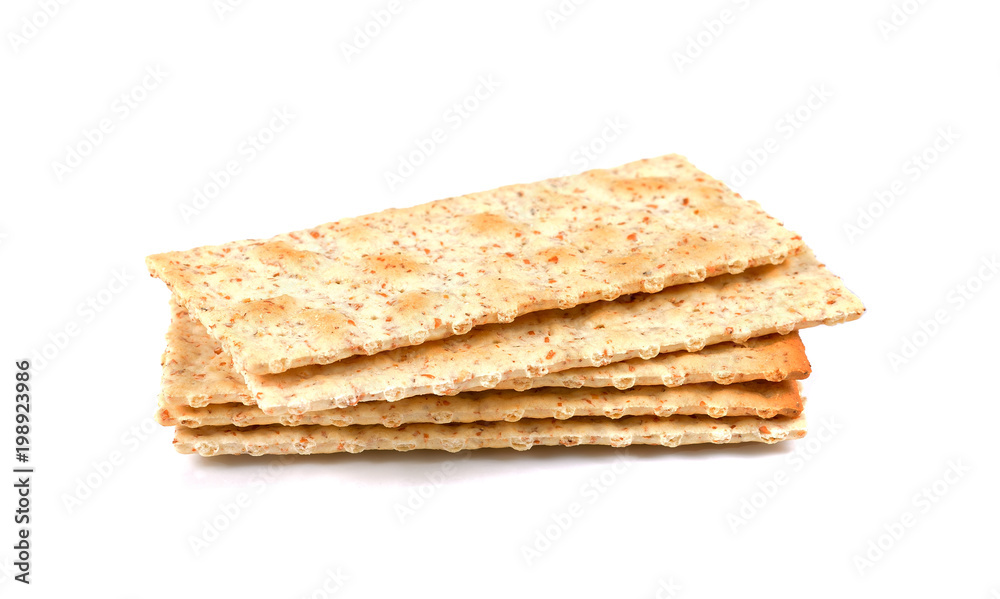 stack of square crackers isolated on white background. Dry cracker cookies isolated stack of square crackers isolated on white background. Dry cracker cookies isolated