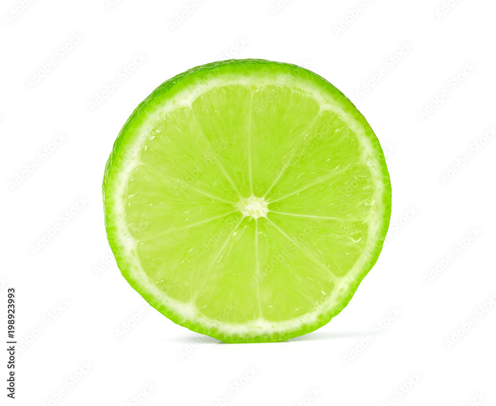 Lime sliced isolated on white