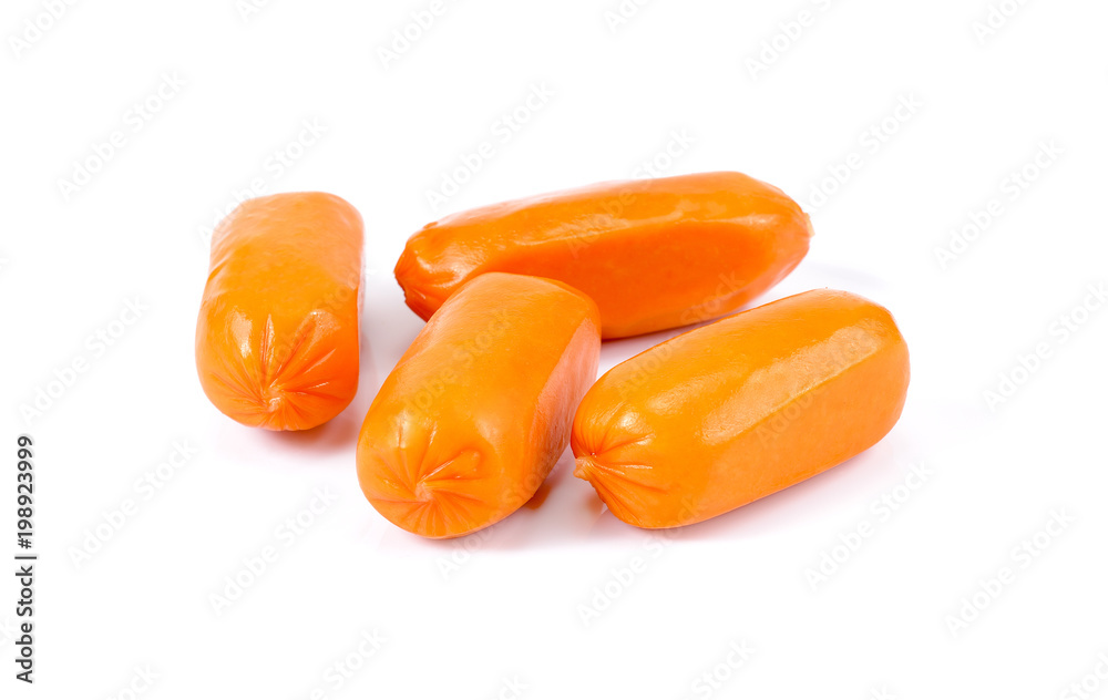 Sausages on a white background, Hot dogs Sausages on a white background, Hot dogs