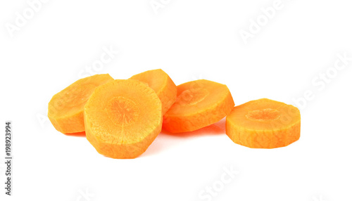 Fresh carrot sliced isolated on white