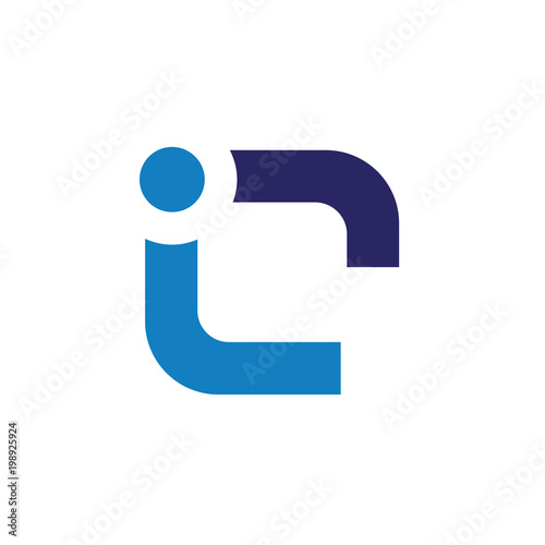 Tablou pe pânză Initial Letter IC Logo, Vector Illustration Design