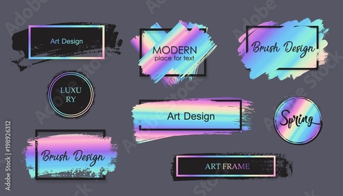Vector hand drawn artistic design element, box, frame or background for text.