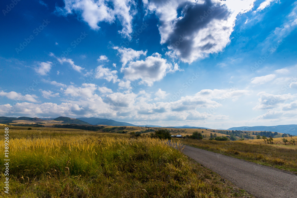 Pastoral scenery in autumn, in a remote rural area in Eastern Europe