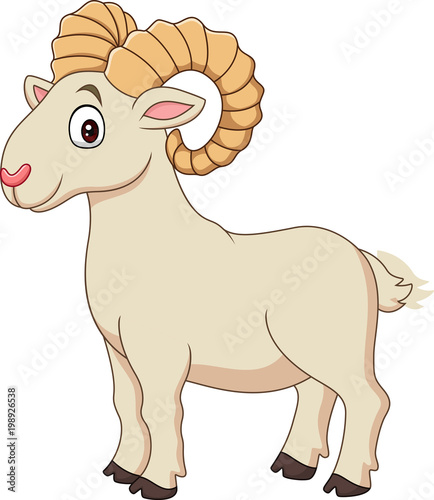 Cartoon funny goat isolated on white background
