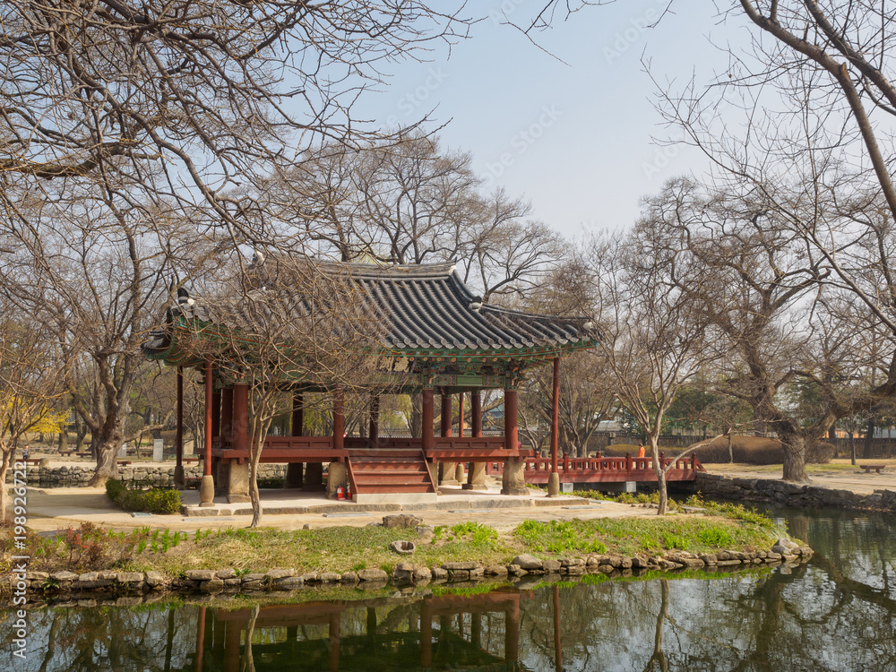 Naklejka premium Scenery of Gwanghalluwon Garden in spring