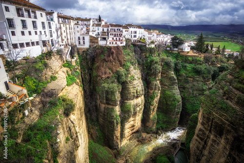 Ronda is a mountaintop city in Spain’s Malaga province set above a deep gorge called in el tajo canyon. Ronda, Spain