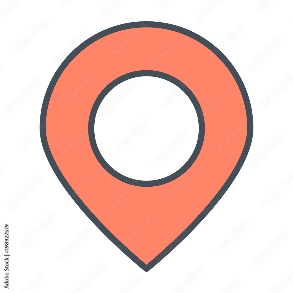 Location Pointer Line Icon. Vector Simple Minimal 96x96 Pictogram Location Pointer Line Icon. Vector Simple Minimal 96x96 Pictogram