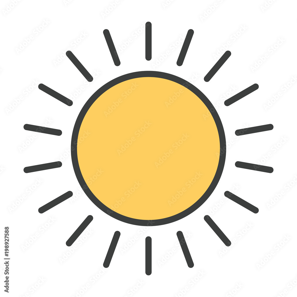 Sun Line Icon. Vector Simple Minimal 96x96 Pictogram