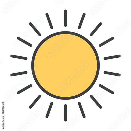 Sun Line Icon. Vector Simple Minimal 96x96 Pictogram photo