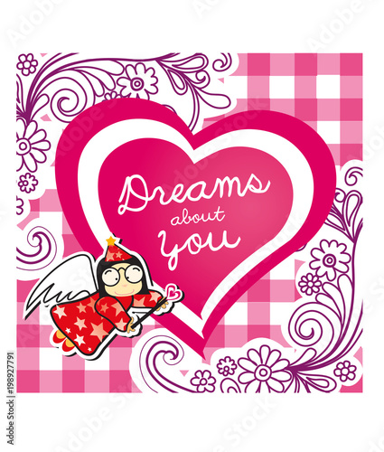 stock cute vector love with angel