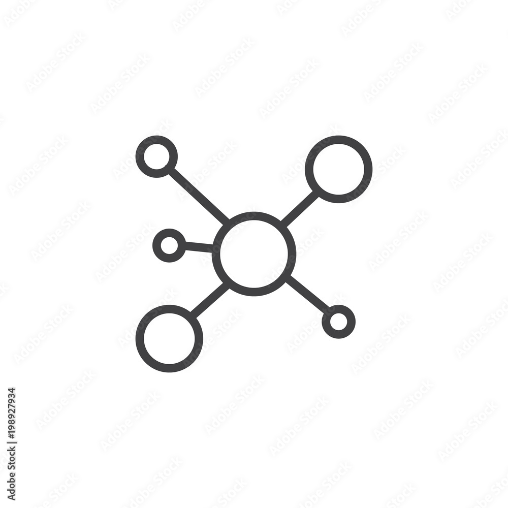 hub and spoke outline icon. linear style sign for mobile concept and web  design. Connections simple line vector icon. Symbol, logo illustration.  Pixel perfect vector graphics Stock Vector | Adobe Stock