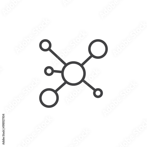 hub and spoke outline icon. linear style sign for mobile concept and web design. Connections simple line vector icon. Symbol, logo illustration. Pixel perfect vector graphics photo