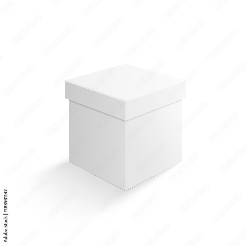 White gift box mock up isolated on a white background White gift box mock up isolated on a white background