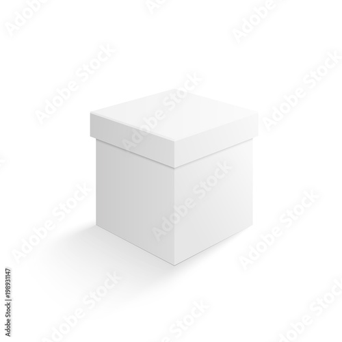 White gift box mock up isolated on a white background