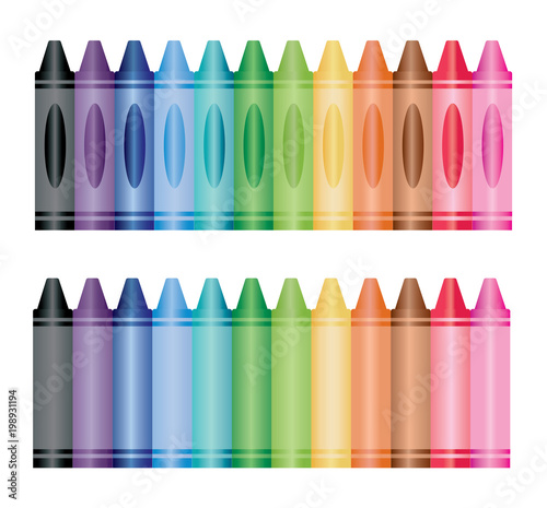 Set of colored crayons vector