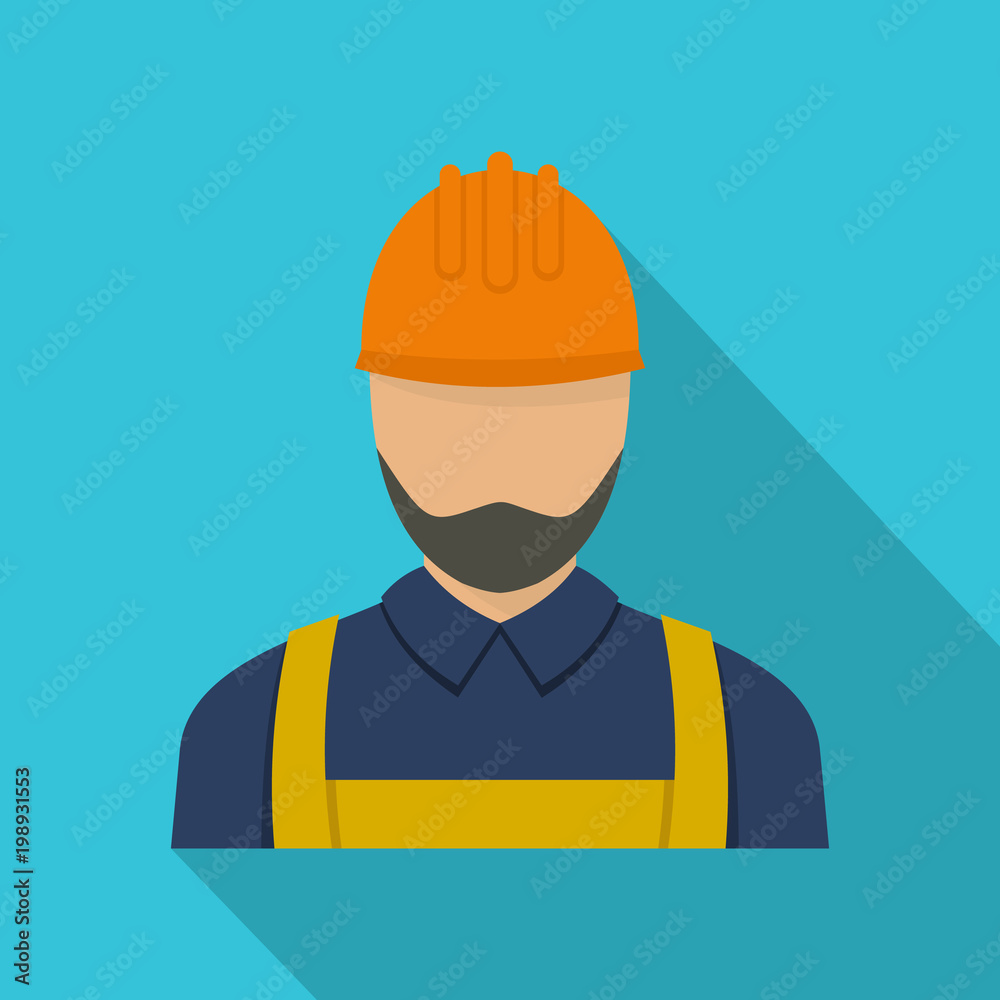 Worker icon. Flat illustration of worker vector icon for web