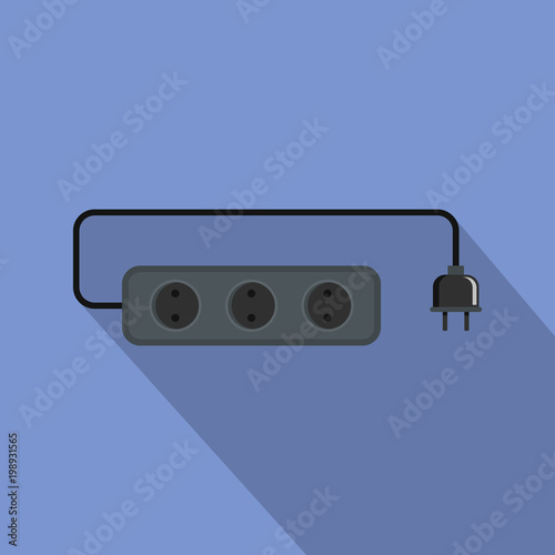 Power outlet icon. Flat illustration of power outlet vector icon for web