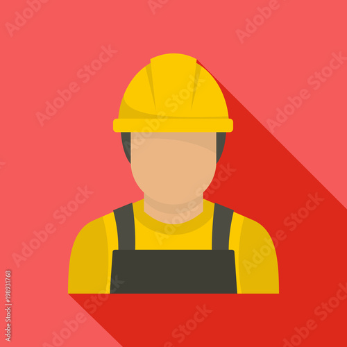 Factory worker icon. Flat illustration of factory worker vector icon for web