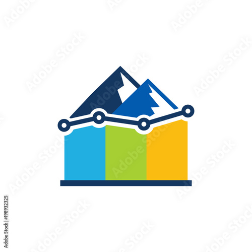Stats Mountain Logo Icon Design