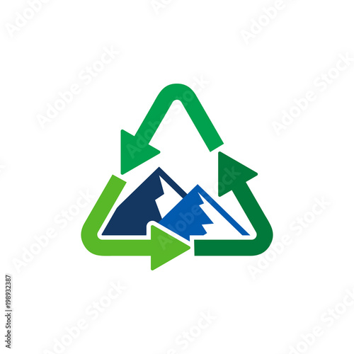 Recycle Mountain Logo Icon Design