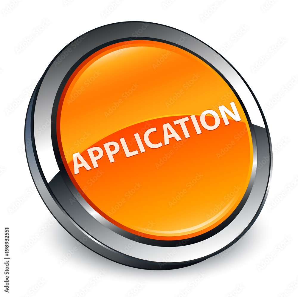 Application 3d orange round button Application 3d orange round button