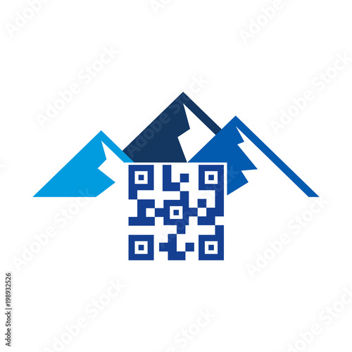 Barcode Mountain Logo Icon Design