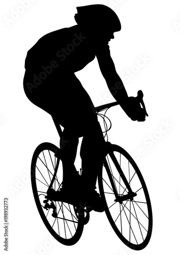 Sport man whit bike on white background