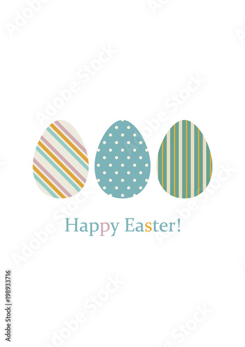 Easter eggs on white