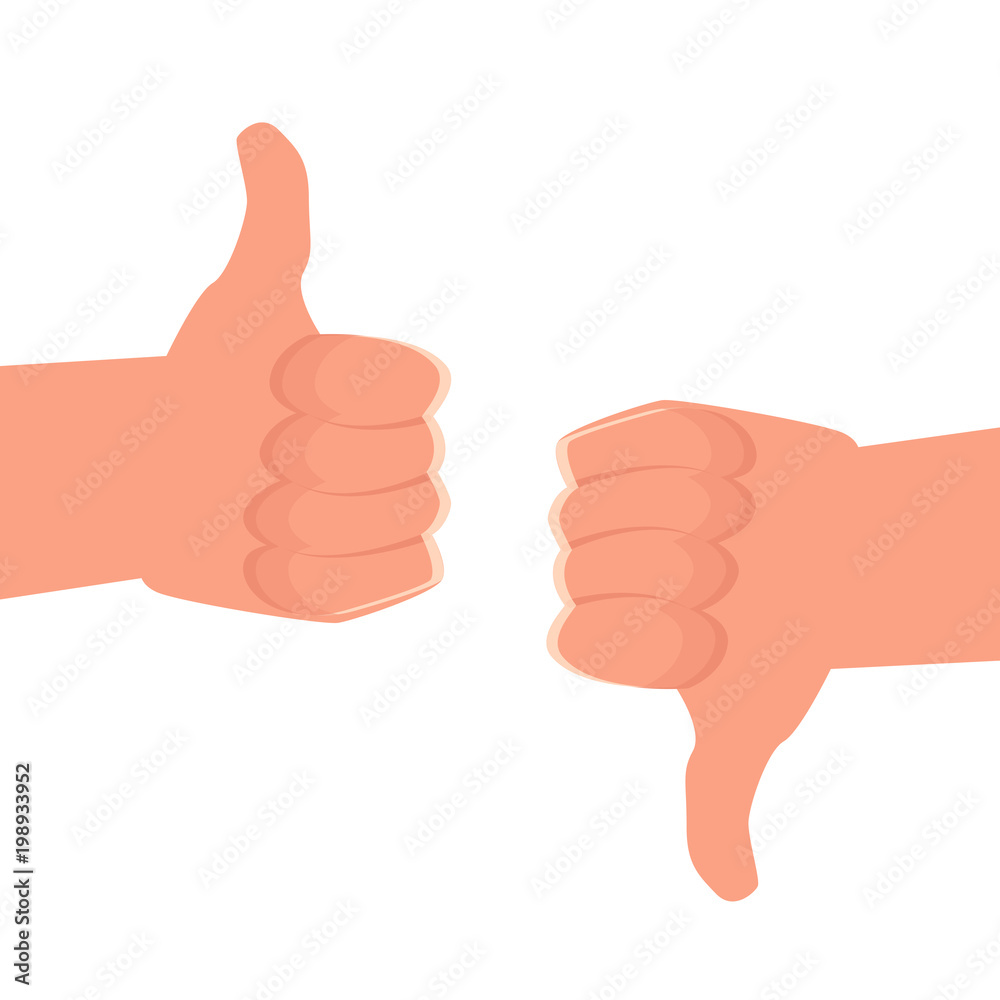 Thumbs up, Thumbs down like and dislike social network icon. Vector illustration. Thumbs up, Thumbs down like and dislike social network icon. Vector illustration.