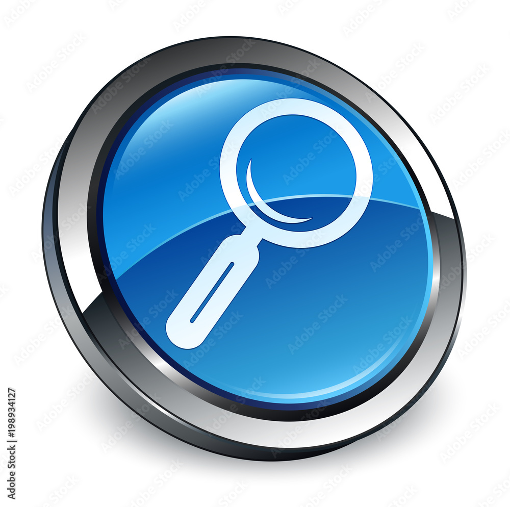 Magnifying glass icon 3d blue round button Magnifying glass icon 3d blue round button