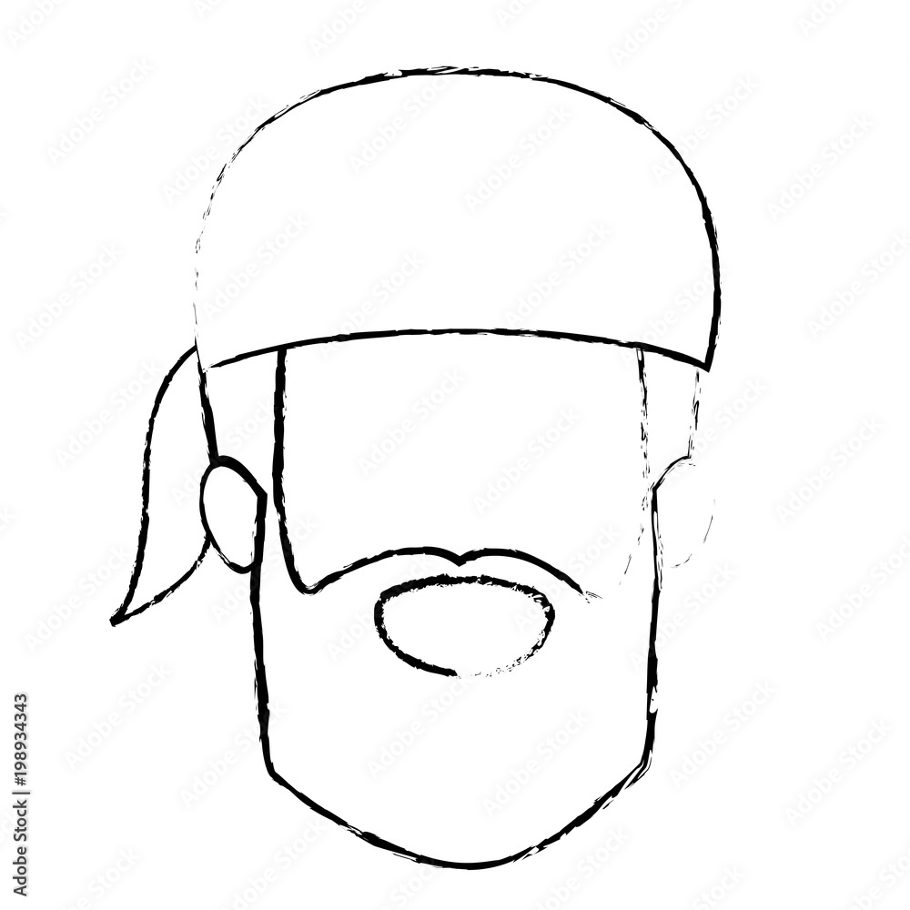 rough motorcyclist head with bandana avatar character Stock Vector | Adobe  Stock