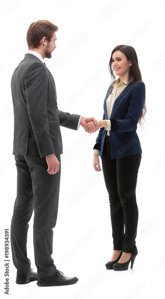 Business people shaking hands, isolated on white. Business people shaking hands, isolated on white.