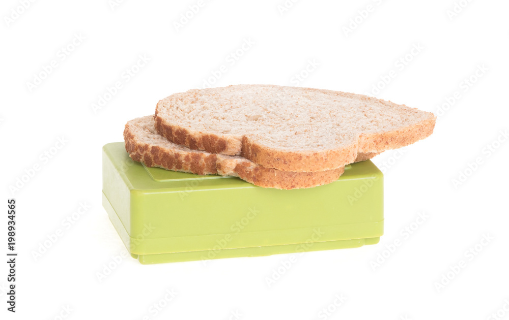 Simple old lunch box isolated Simple old lunch box isolated