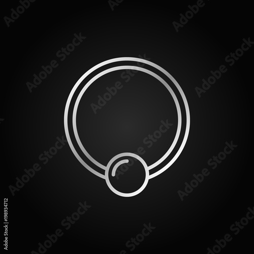 Ball closure ring silver icon or element in outline style 