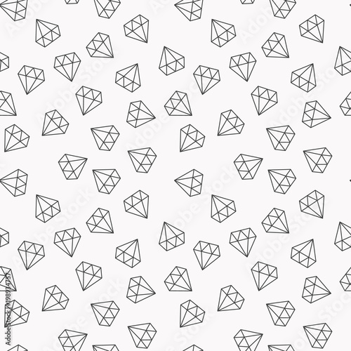 Diamonds random seamless vector pattern or background