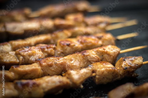 Juicy Kebab On Barbecue With Low Depth Of Field 