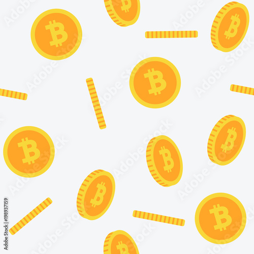 Bitcoin Seamless 3D Pattern photo