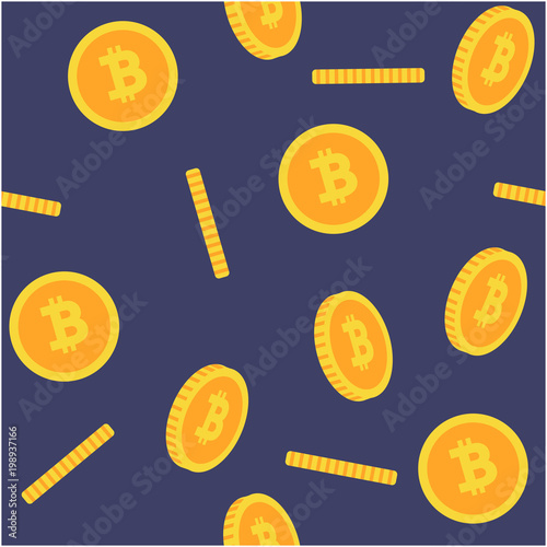 Bitcoin Seamless 3D Pattern