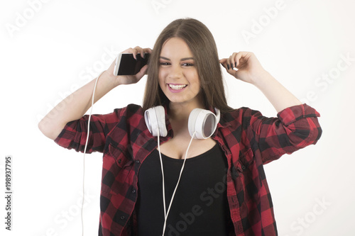 Young girl with headphones