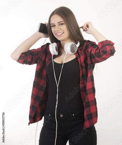 Young girl with headphones